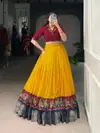 Nnk1135 Poly Cotton Printed With Zari Weaving Work Lehenga With Blouse Wholesale In India